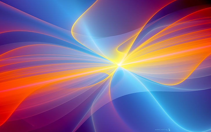 multi-colored wallpaper, blue, yellow, smoke, abstract, backgrounds, HD wallpaper