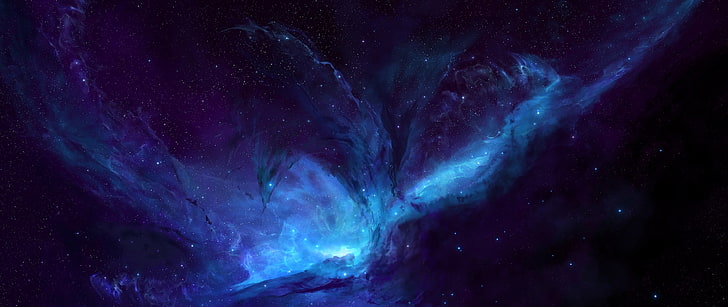 nebula cloud wallpaper, ultra-wide, photography, space art, star - space