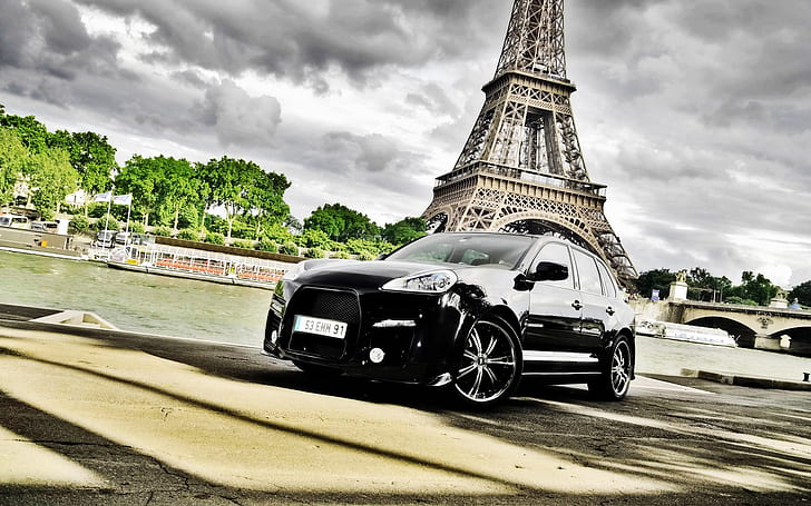 Black Porsche Cayenne Tuning, cars, paris, eifel, picture, sport