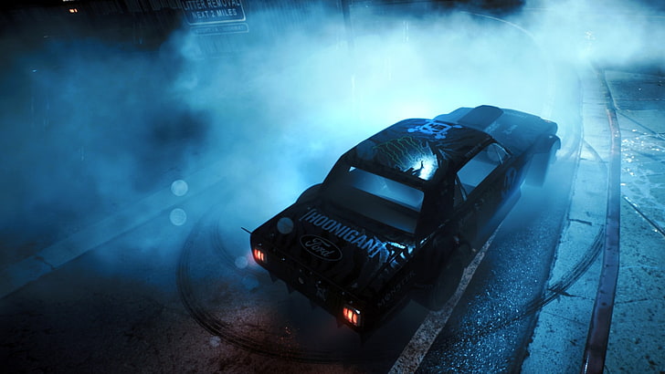 need for speed 2016, car, smoke - physical structure, night