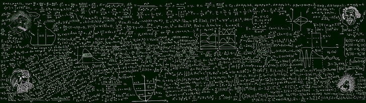 multiple display dual monitors blackboard knowledge writing mathematics physics science