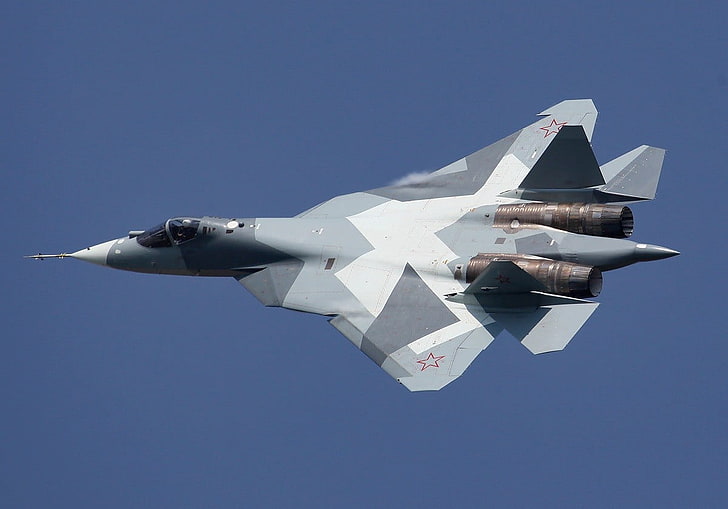 Sukhoi PAK FA, Russian Air Force, air vehicle, airplane, flying, HD wallpaper