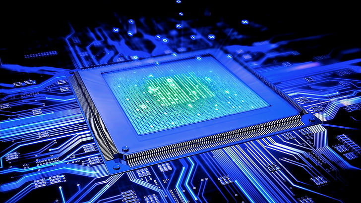 blue, board, circuit, circuits, computer, cpu, motherboard, HD wallpaper