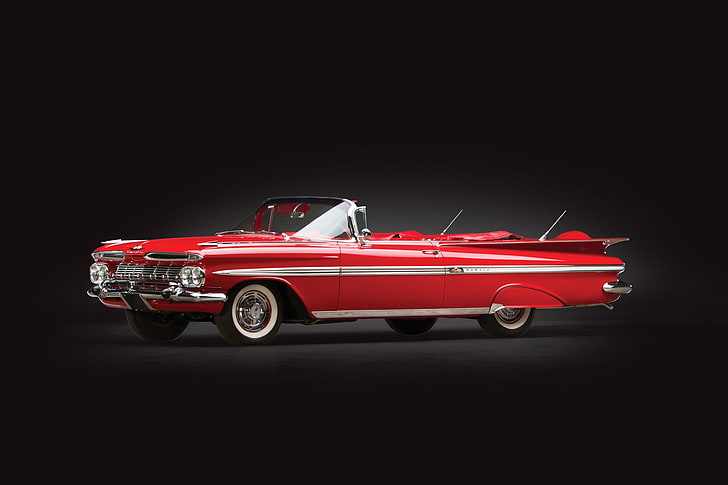 1959, 280hp, 348, chevrolet, convertible, impala, retro