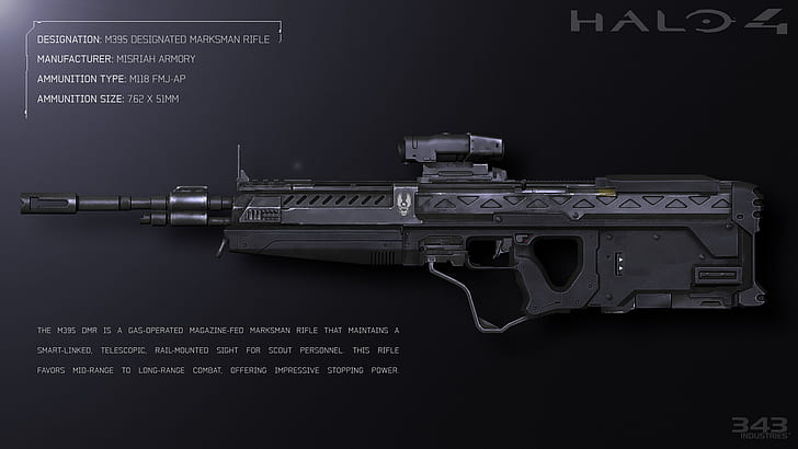 Halo, Gun, Weapon, Games, HD wallpaper