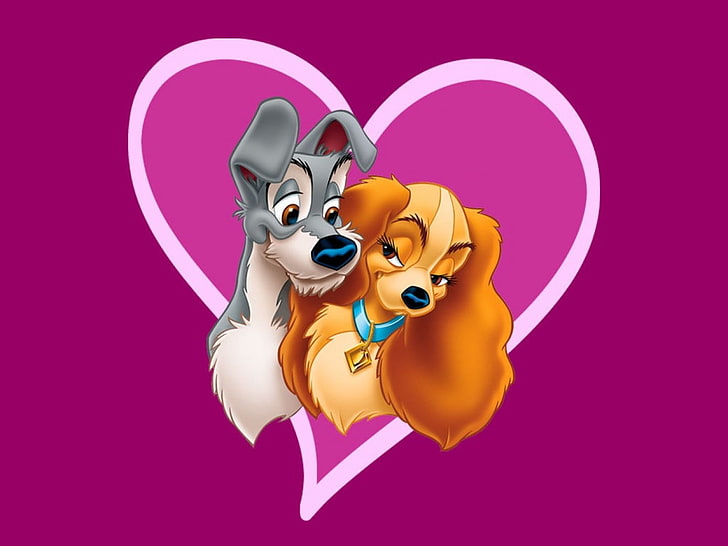 Lady And The Tramp, Lady and The Tramp wallpaper, Cartoons, love, HD wallpaper