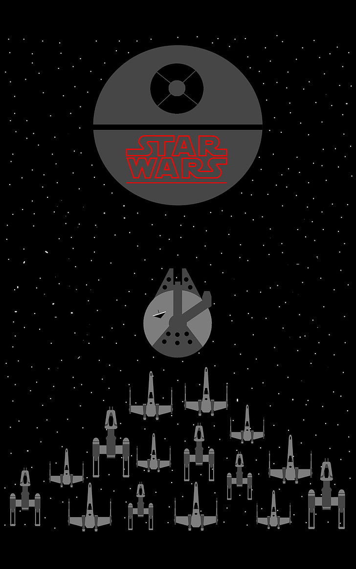 Star Wars space ship illustration, Millennium Falcon, X-wing