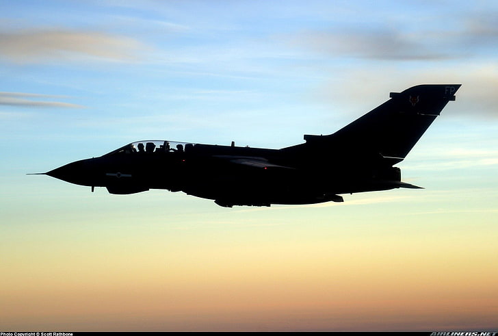 Panavia Tornado, jet fighter, airplane, aircraft, sky, silhouette