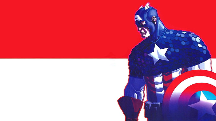 Captain America wallpaper, comics, red, copy space, military