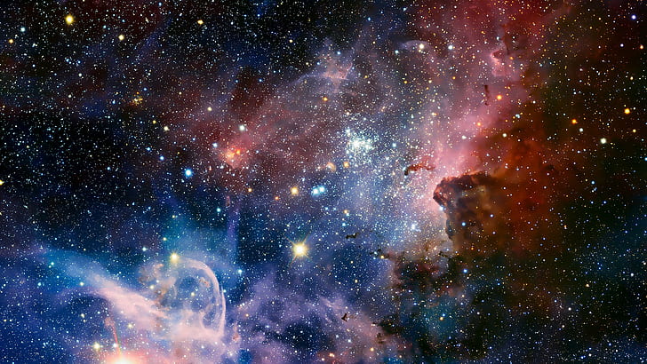space, stars, nebula, psychedelic, HD wallpaper
