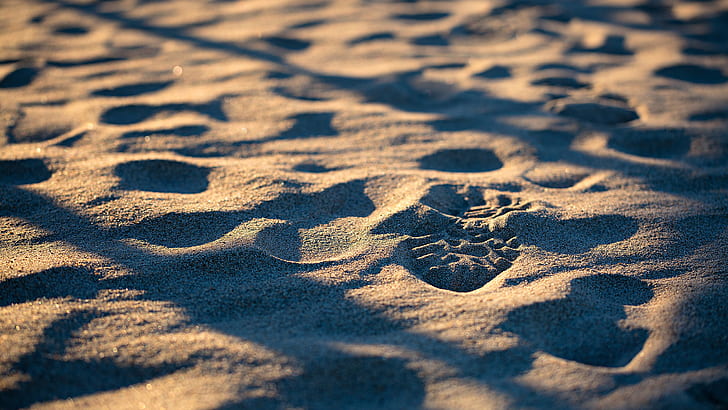 Sand Beach Footprint HD, nature