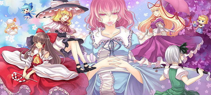 Anime, Touhou, Alice Margatroid, Cirno (Touhou), Lily White, HD wallpaper