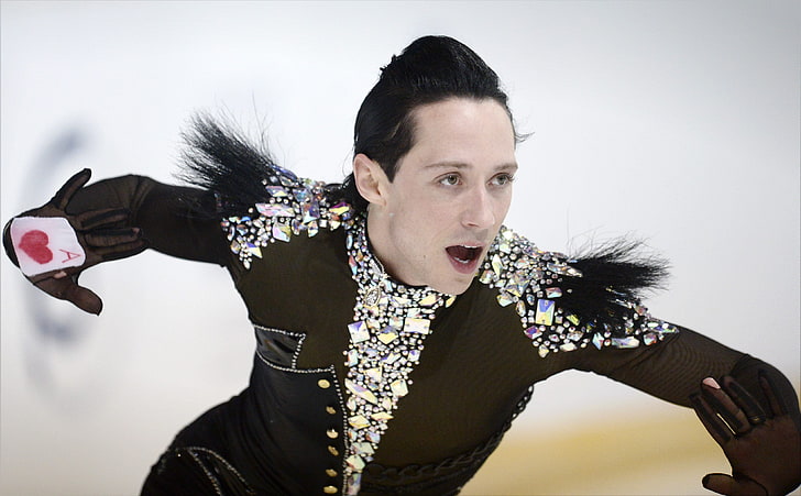 men's black long-sleeved top, johnny weir, style, fashion, figure skating, HD wallpaper