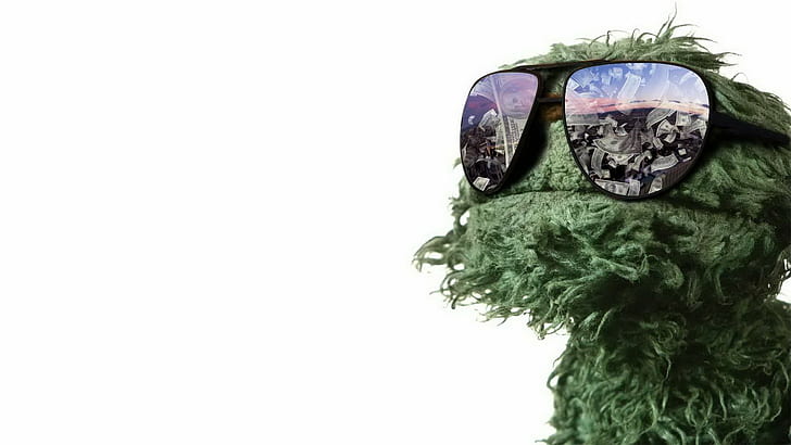 glasses, Sesame Street, Oscar The Grouch, money