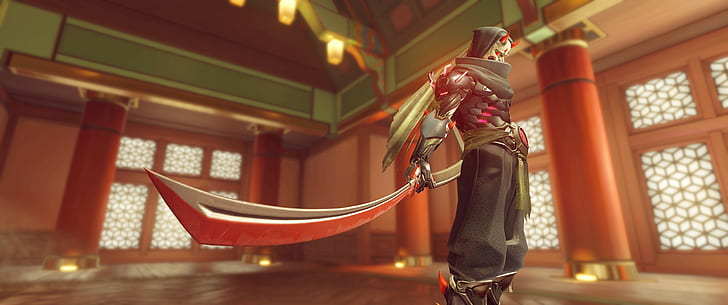 chinese new year, Genji (Overwatch), one person, indoors, adult