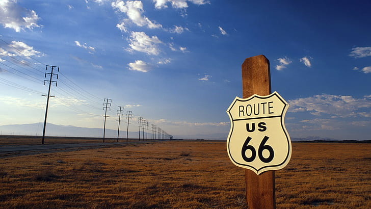 Route 66 Road Sign HD, nature