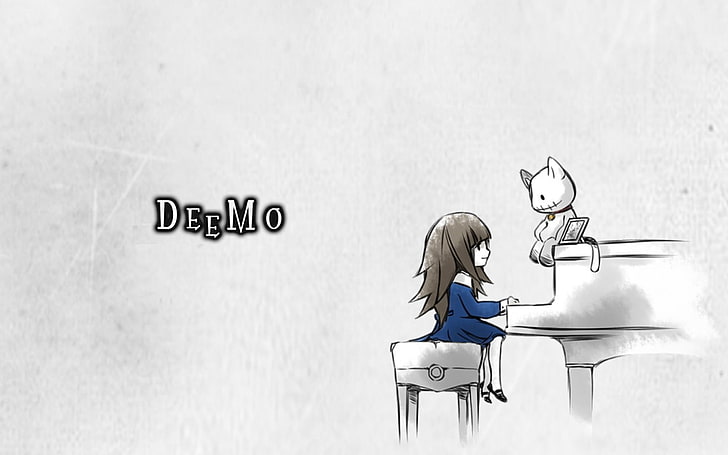 HD wallpaper: girl playing piano and cat illustration, Deemo, music, text,  western script | Wallpaper Flare