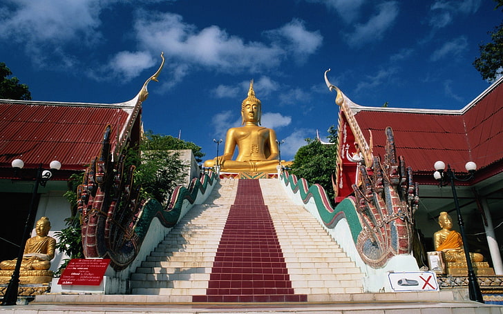 buddha, naga, religion, stairways, temples, thailand