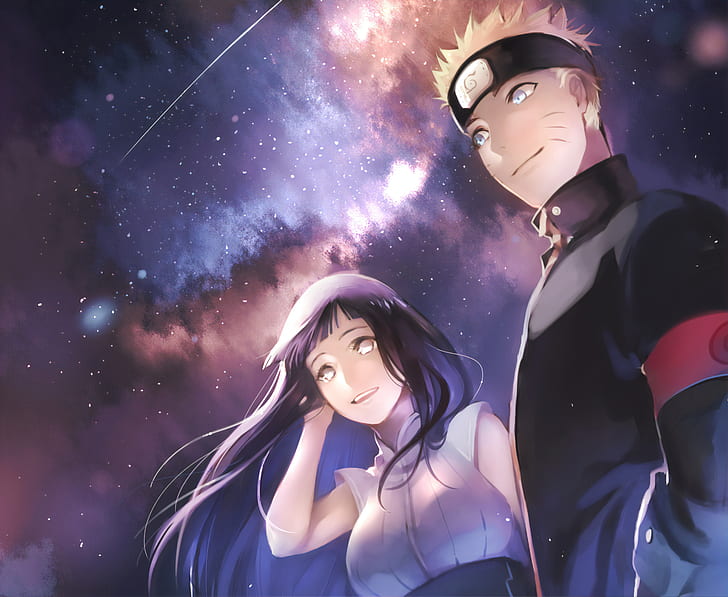 Naruto, Hinata Hyūga, Naruto Uzumaki, Starry Sky, HD wallpaper