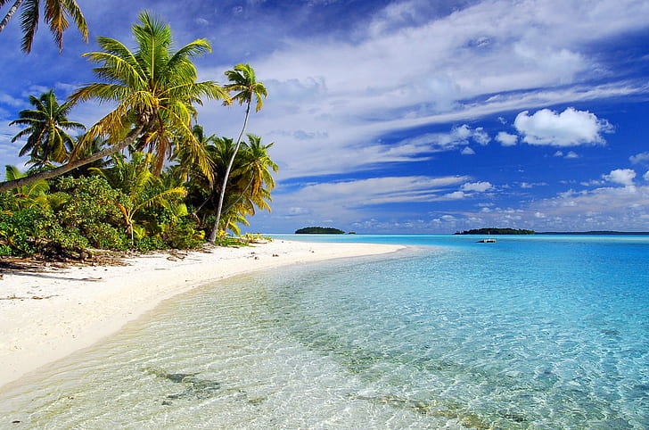 beach, cook Island, tropical Beach, tropical Island, HD wallpaper