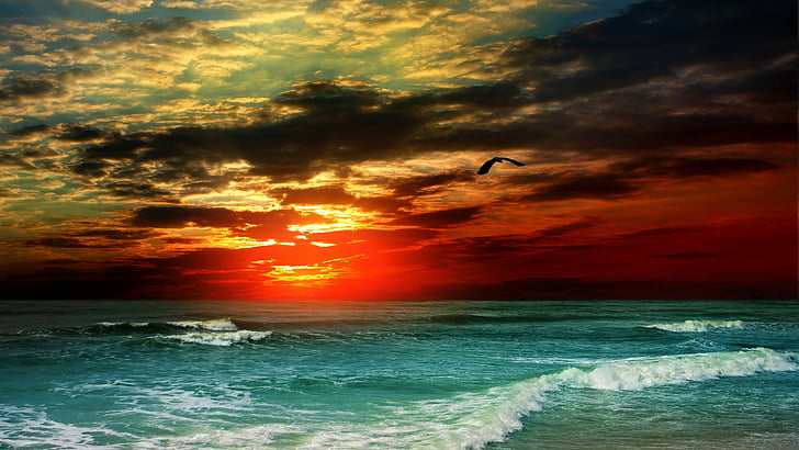 HD wallpaper: Sea, 5k, 4k wallpaper, 8k, ocean, sunset, shore, clouds |  Wallpaper Flare