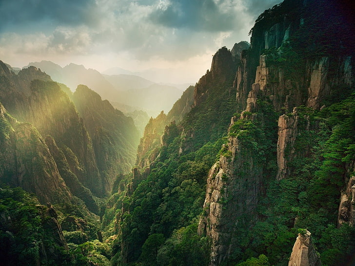 nature, landscape, rock, mountains, Houngshan, scenics - nature