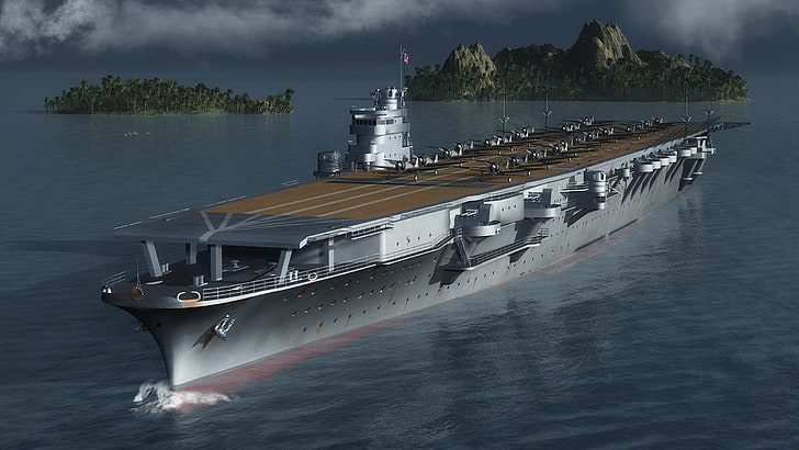 barco, militar, portaaviones, HD wallpaper