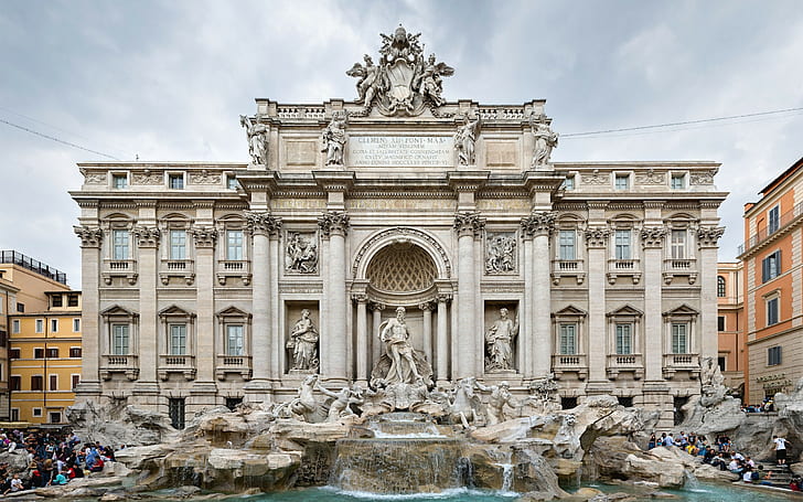 Rome, trevi fountain, HD wallpaper