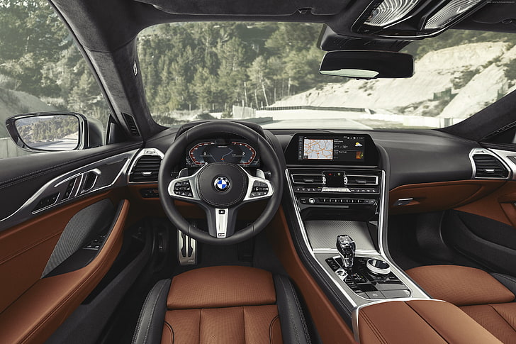4K, BMW 8-Series Coupe, 2019 Cars, mode of transportation, vehicle interior, HD wallpaper