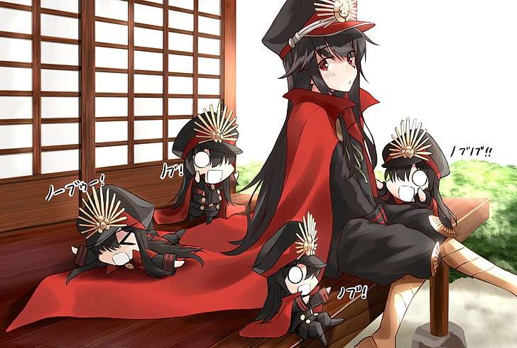 majin archer, oda nobunaga, fate grand order, chibi, military uniform, HD wallpaper