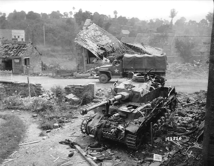 grayscale photo of military tank, old, German Army, World War II