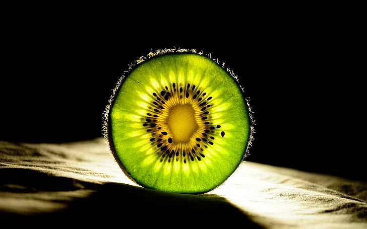 kiwi (fruit), closeup, green, light green, food