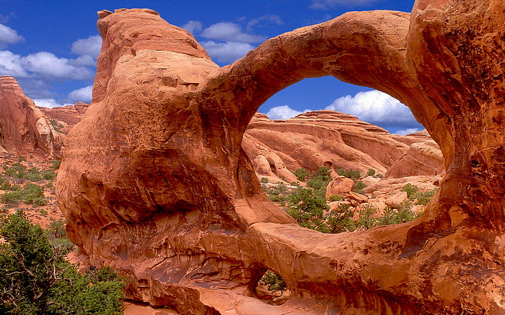 Unusual Places In Utah Double Arch Arches National Park In Utah United States Hd Wallpaper 3264×2040, HD wallpaper