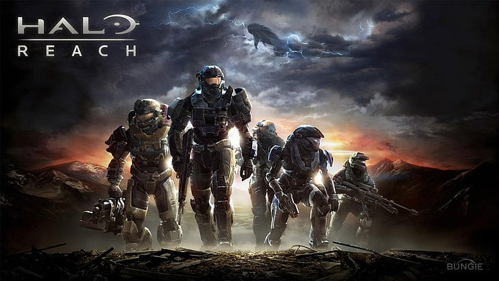 Halo, Halo Reach, video games, science fiction, Noble 6, Spartans