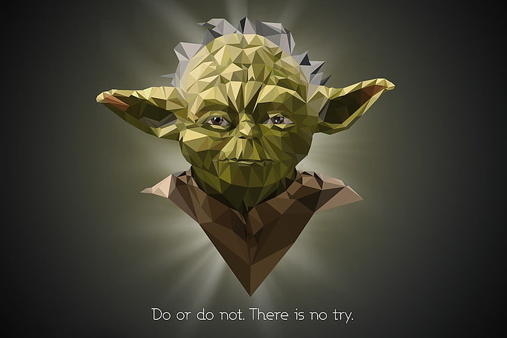 Star Wars Master Yoda wallpaper, quote, low poly, flower, flowering plant