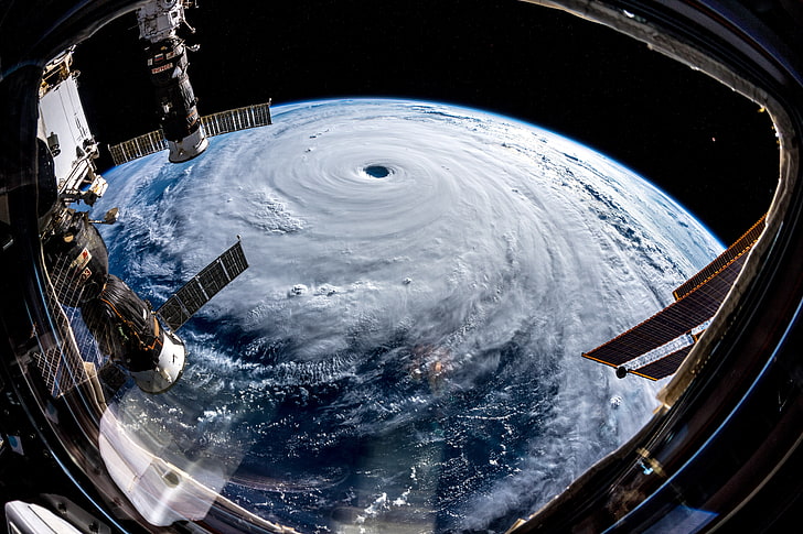 white clouds, Alexander Gerst, hurricane, Typhoon, cyclone, spiral