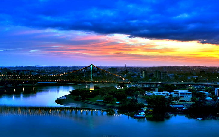 Brisbane Gold Coast, geography, australia, brisbane river, queensland, HD wallpaper