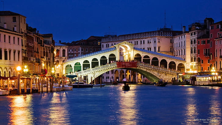 Rialto Bridge, Venice, Italy, Europe, HD wallpaper