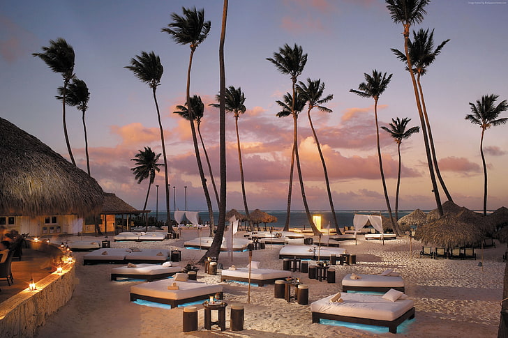 Best Hotels of 2017, Paradisus Palma Real, travel, sunset, resort, HD wallpaper