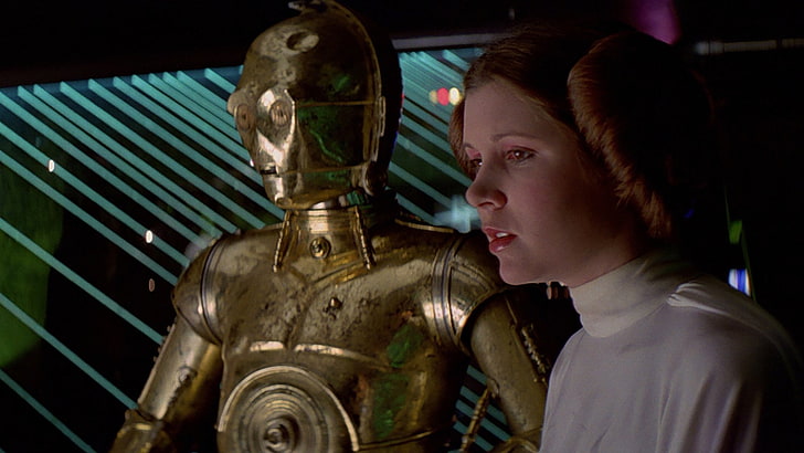 Star Wars, Star Wars Episode IV: A New Hope, C-3PO, Carrie Fisher, HD wallpaper