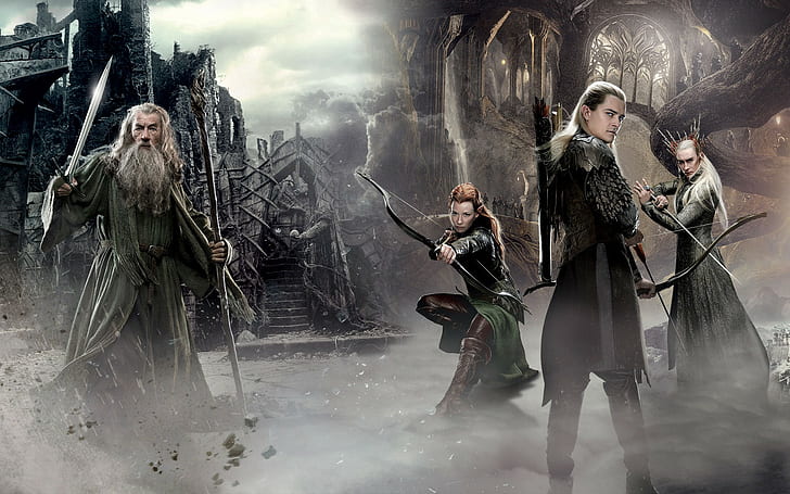 elves, Legolas, Gandalf, The Hobbit: The Battle of the Five Armies, HD wallpaper