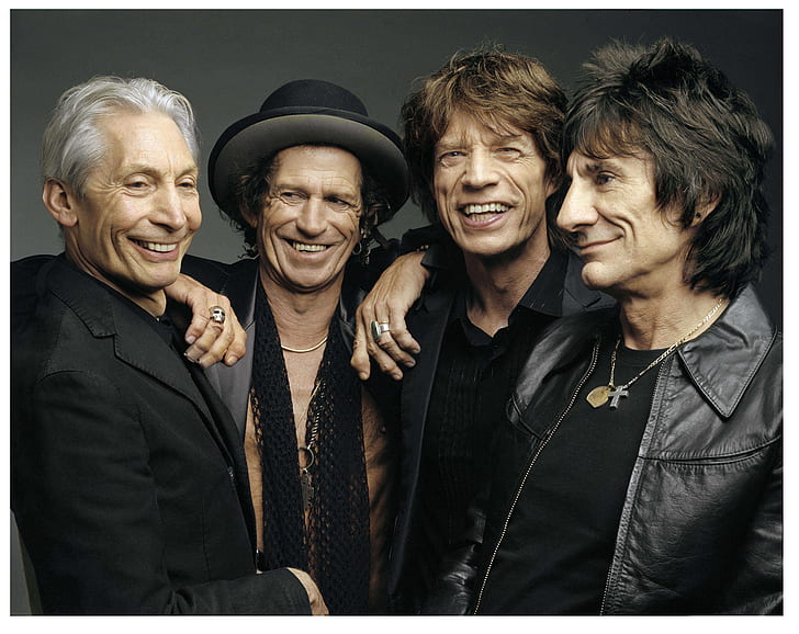 joy, smile, grey, background, group, The Rolling Stones, Mick Jagger, HD wallpaper