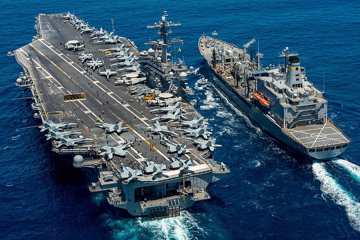 sea, weapons, army, aircraft carrier USS Carl Vinson (CVN 70), HD wallpaper