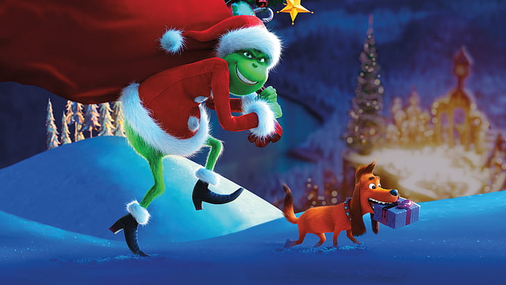 The Grinch, Santa Claus, Animation, 5K, HD wallpaper