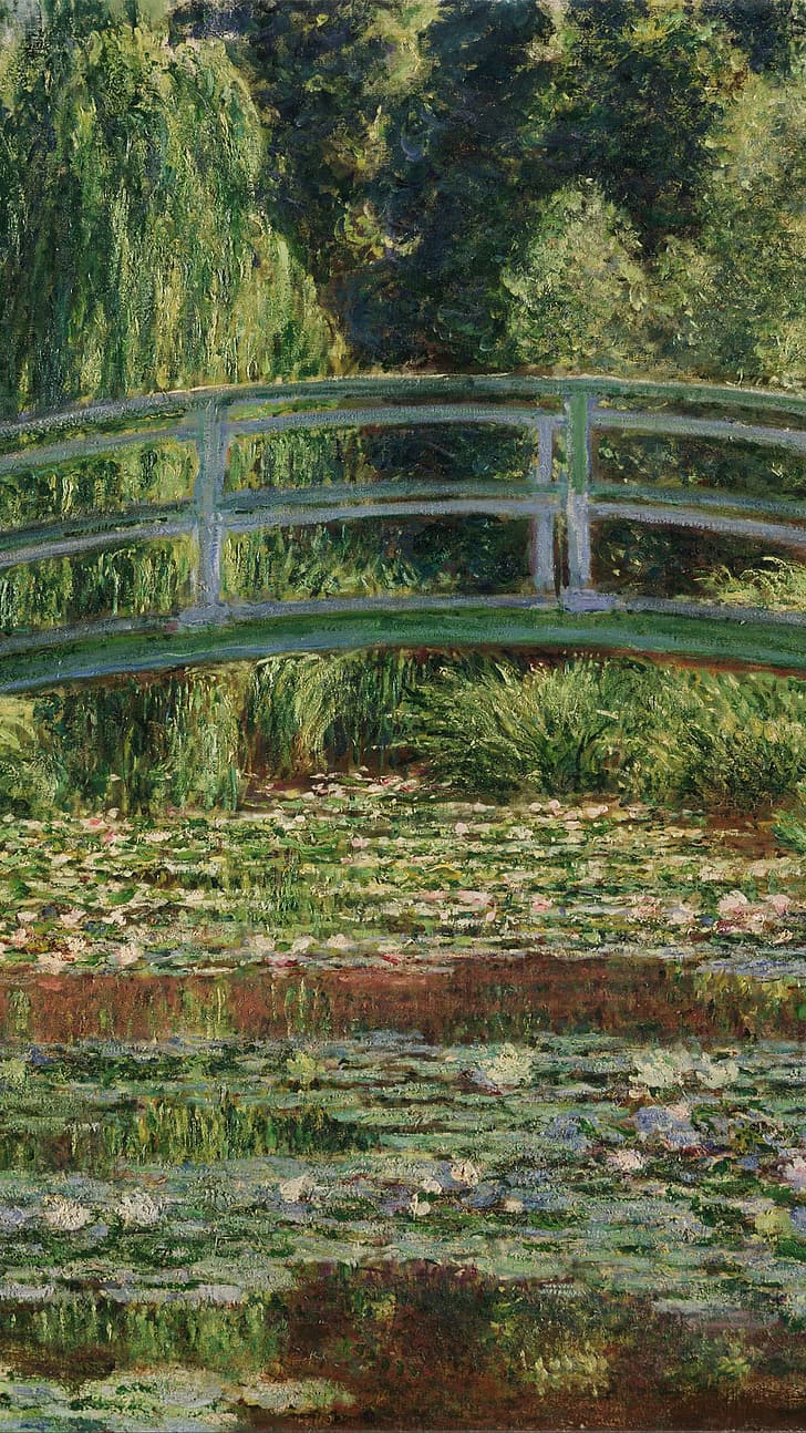 phone, vertical, Claude Monet, green, spring, impressionism