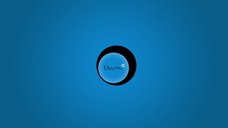 Ubuntu logo, Linux, GNU, blue, geometric shape, circle, copy space, HD wallpaper