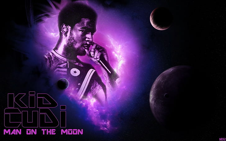Hd Wallpaper Kid Cudi Man Of The Moon Microphone Album Cover Arts Culture And Entertainment Wallpaper Flare