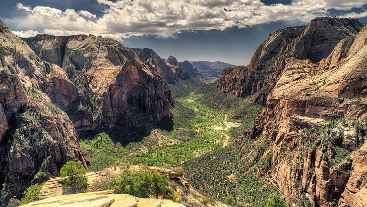 zion national park, valley, utah, united states, usa, rocky, HD wallpaper