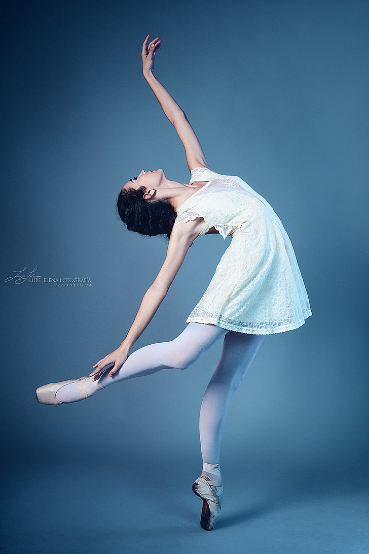 Lupe Jelena, 500px, women, model, ballerina, blue, dancer, ballet