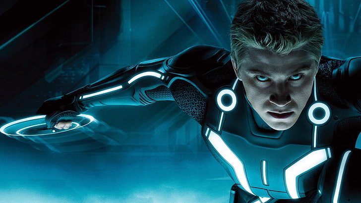 Tron: Legacy, movies, portrait, looking at camera, one person, HD wallpaper